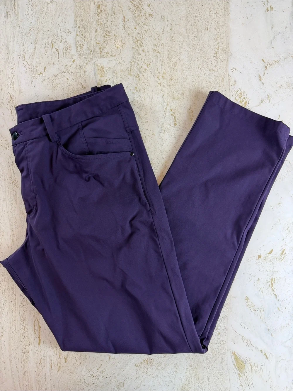 Lululemon ABC Pants Men’s 36x33 Eggplant Purple 5 Pocket Stretch Casual